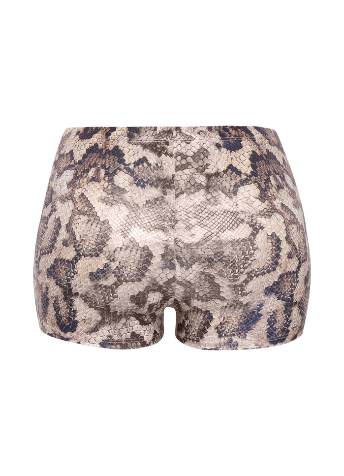 Foiled animal printed highwaisted shorts - Muvin 