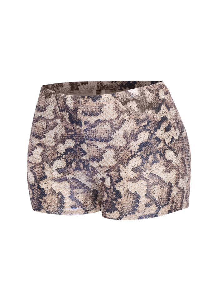 Foiled animal printed highwaisted shorts - Muvin 