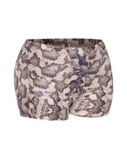 Foiled animal printed highwaisted shorts - Muvin 