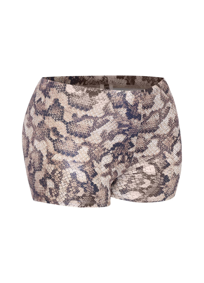 Foiled animal printed highwaisted shorts - Muvin 