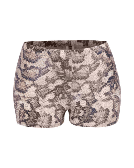 Foiled animal printed highwaisted shorts - Muvin 