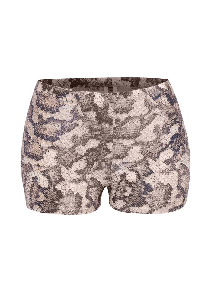 Foiled animal printed highwaisted shorts - Muvin 