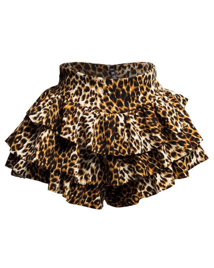 Leopard printed ruffled shorts - Muvin 