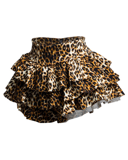 Leopard printed ruffled shorts - Muvin 