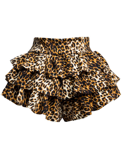Leopard printed ruffled shorts - Muvin 
