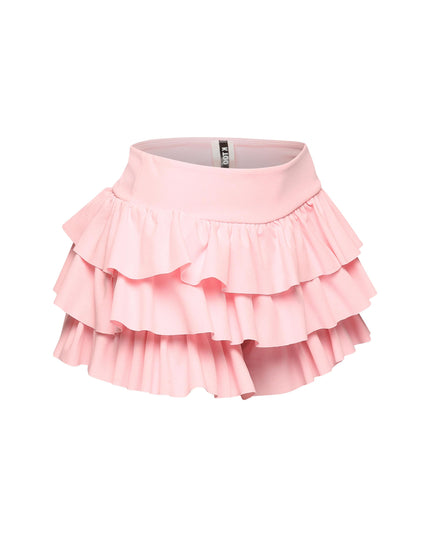 Solid ruffled shorts - Muvin 