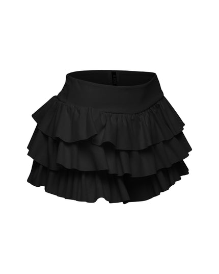 Solid ruffled shorts - Muvin 