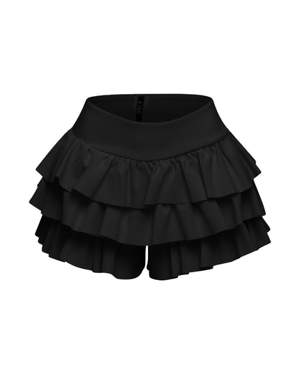 Solid ruffled shorts - Muvin 
