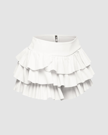 Solid ruffled shorts - Muvin 