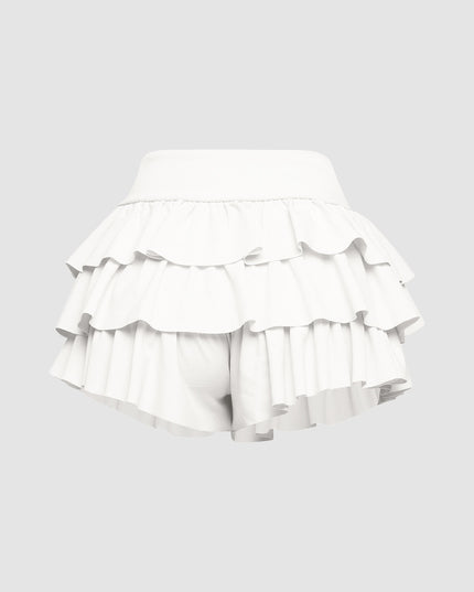 Solid ruffled shorts - Muvin 