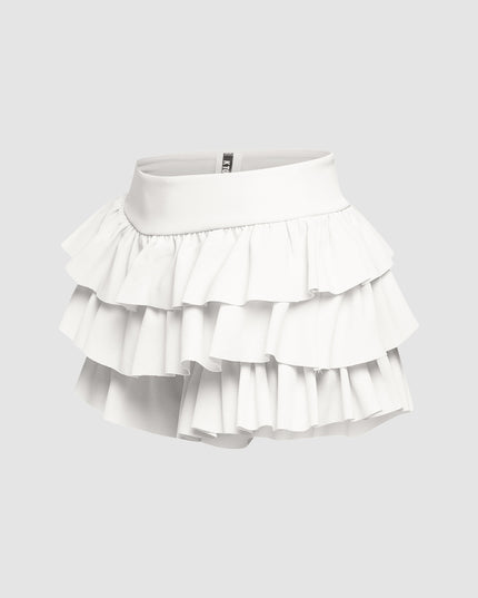 Solid ruffled shorts - Muvin 