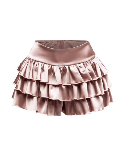 Satin ruffled shorts - Muvin 