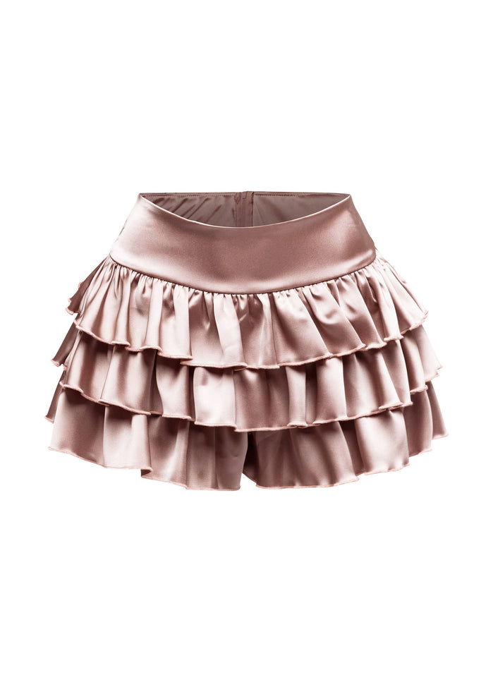 Satin ruffled shorts - Muvin 