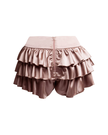 Satin ruffled shorts - Muvin 