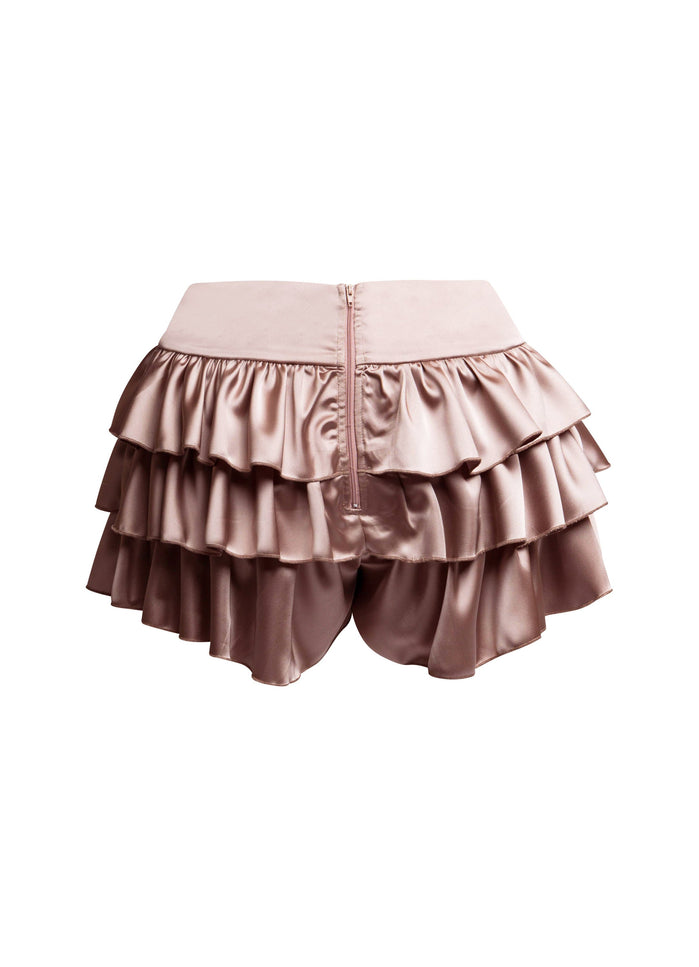 Satin ruffled shorts - Muvin 