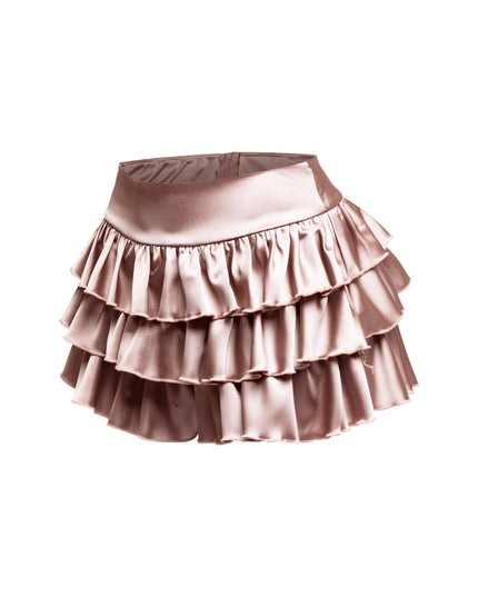 Satin ruffled shorts - Muvin 