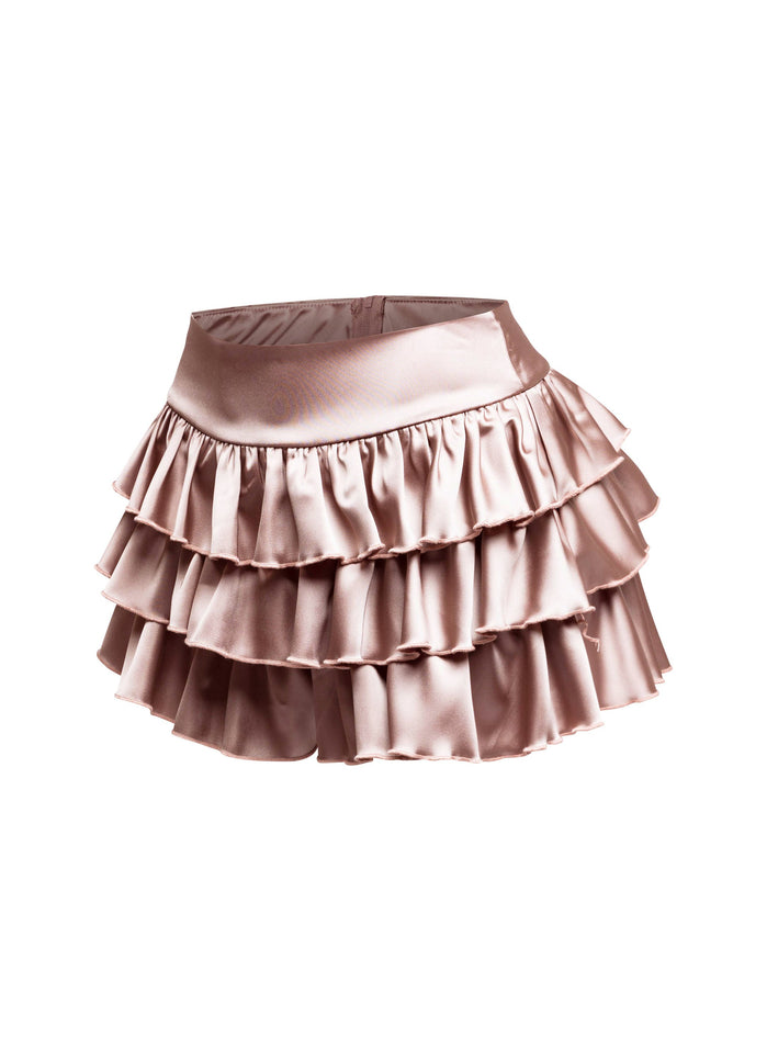 Satin ruffled shorts - Muvin 