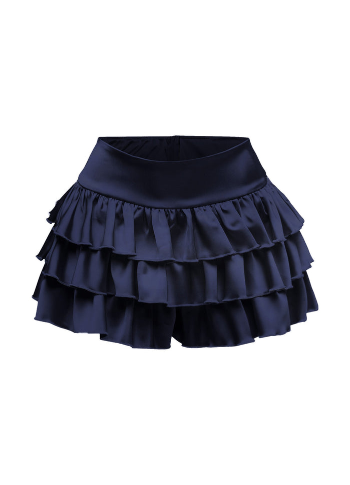 Satin ruffled shorts - Muvin 