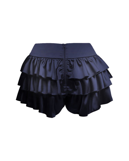 Satin ruffled shorts - Muvin 