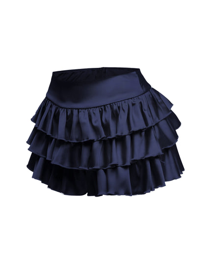 Satin ruffled shorts - Muvin 