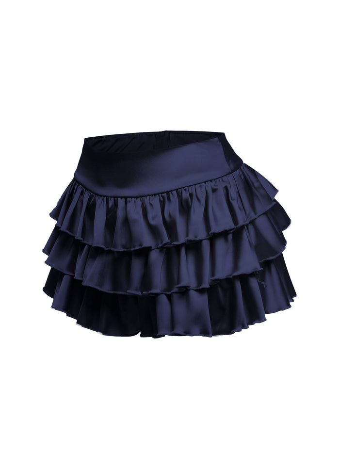 Satin ruffled shorts - Muvin 
