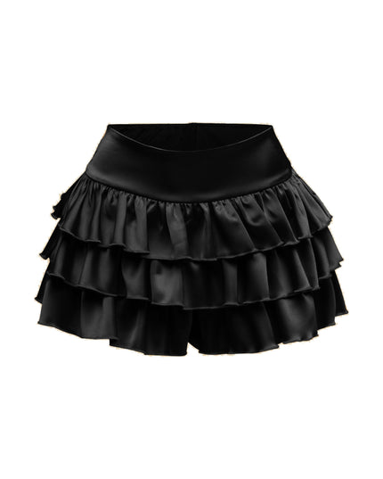 Satin ruffled shorts - Muvin 