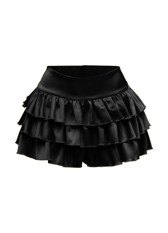 Satin ruffled shorts - Muvin 