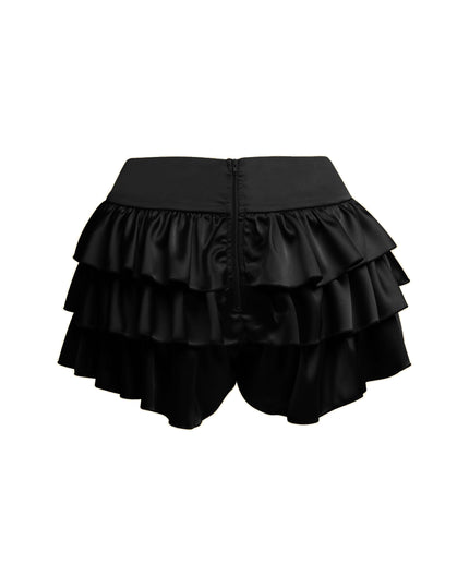 Satin ruffled shorts - Muvin 