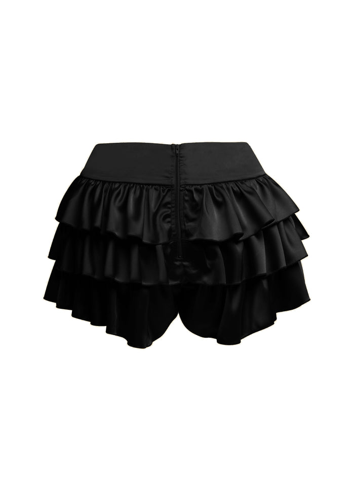 Satin ruffled shorts - Muvin 
