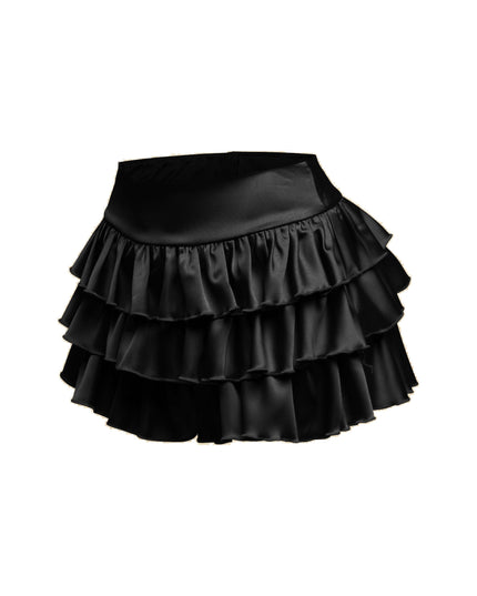 Satin ruffled shorts - Muvin 