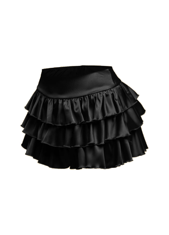 Satin ruffled shorts - Muvin 
