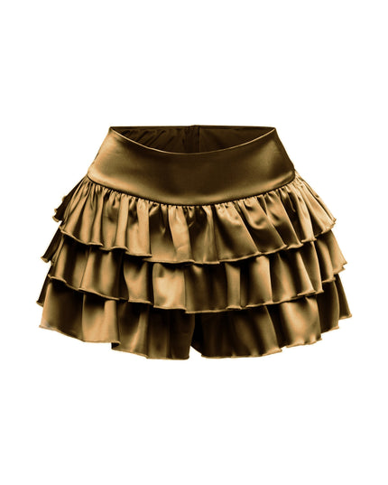 Satin ruffled shorts - Muvin 