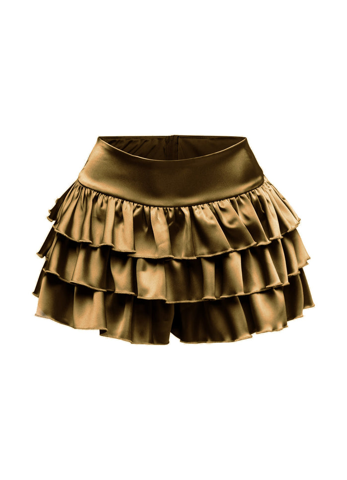 Satin ruffled shorts - Muvin 