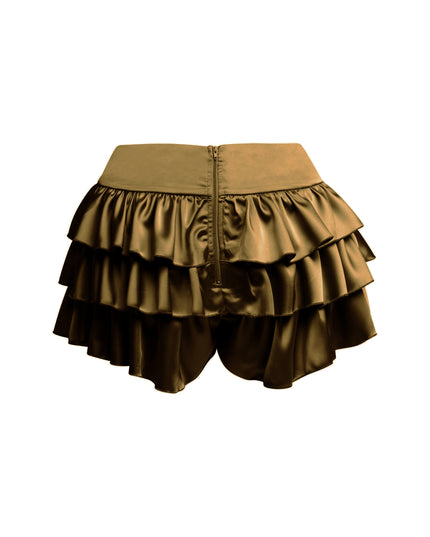 Satin ruffled shorts - Muvin 