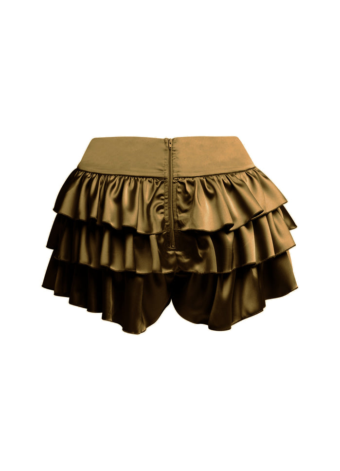 Satin ruffled shorts - Muvin 