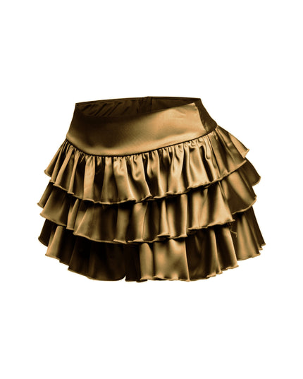 Satin ruffled shorts - Muvin 