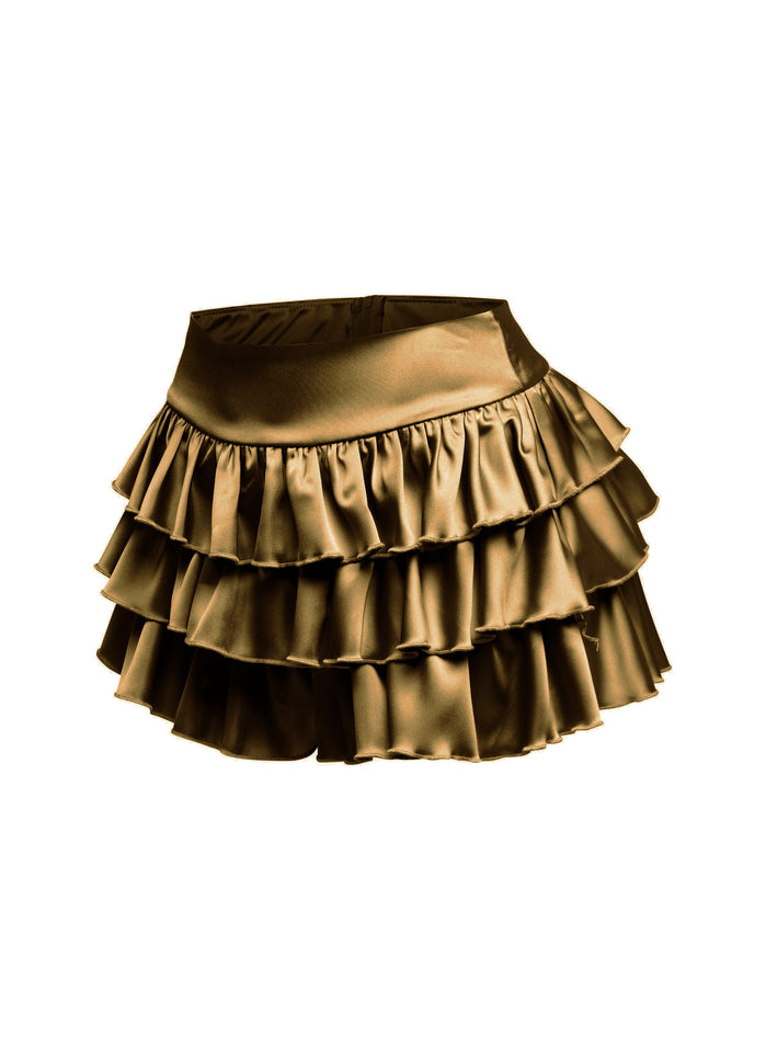 Satin ruffled shorts - Muvin 