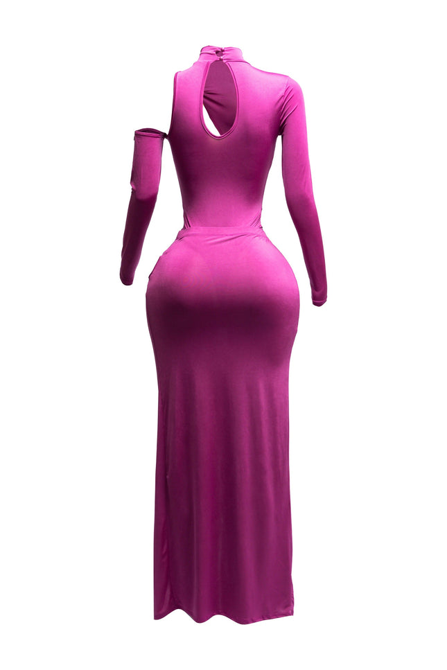 Cutout bodysuit & maxi skirt set w jewel trim - Muvin 