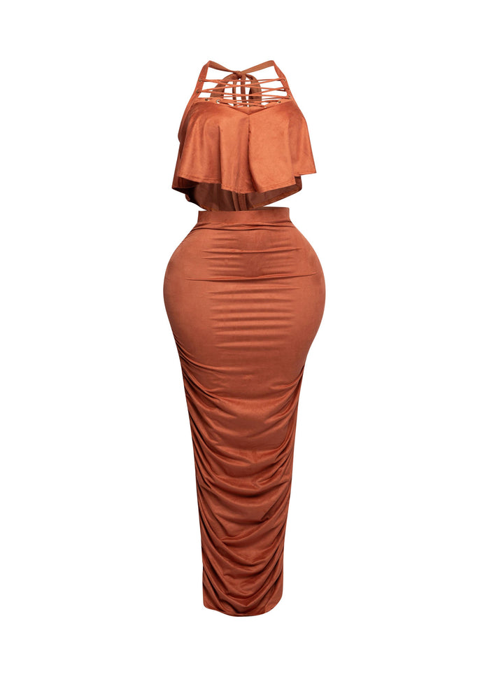 Halter top maxi skirt set - Muvin 
