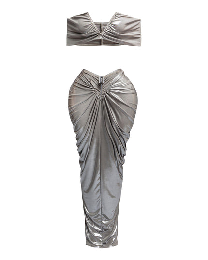 Off shoulder top & draping maxi skirt set - Muvin 