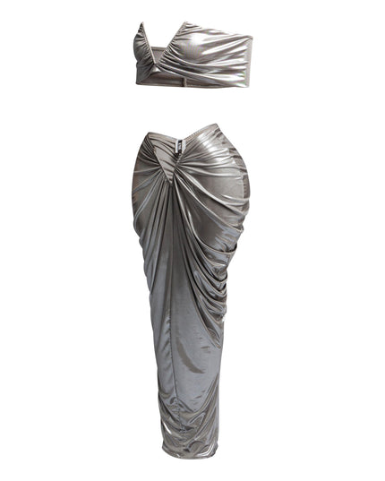 Off shoulder top & draping maxi skirt set - Muvin 
