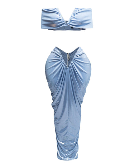 Off shoulder top & draping maxi skirt set - Muvin 