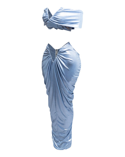 Off shoulder top & draping maxi skirt set - Muvin 