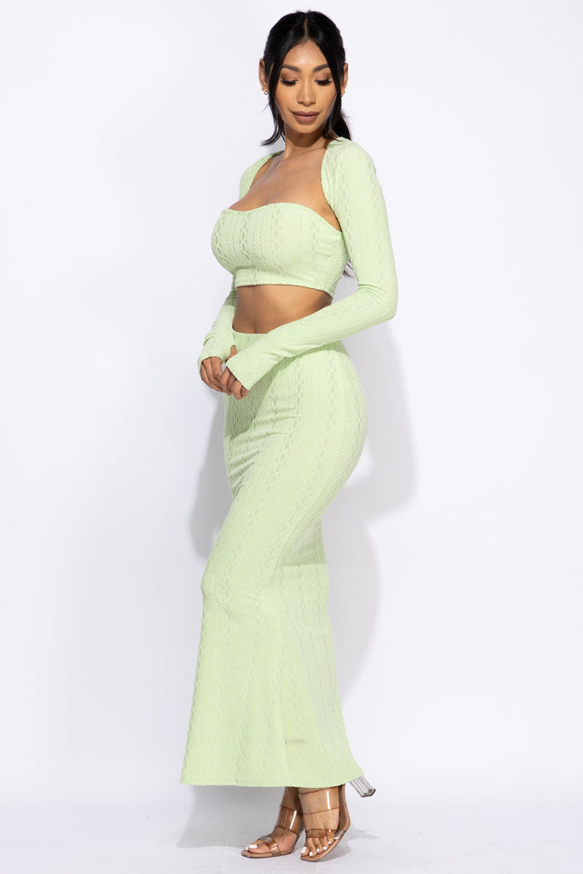 Tube top, bolero top, maxi skirt set - Muvin 