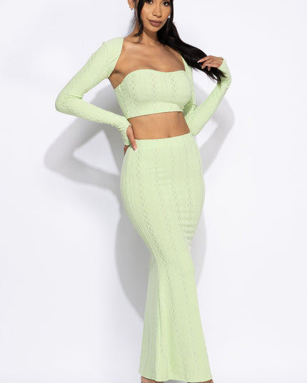 Tube top, bolero top, maxi skirt set - Muvin 
