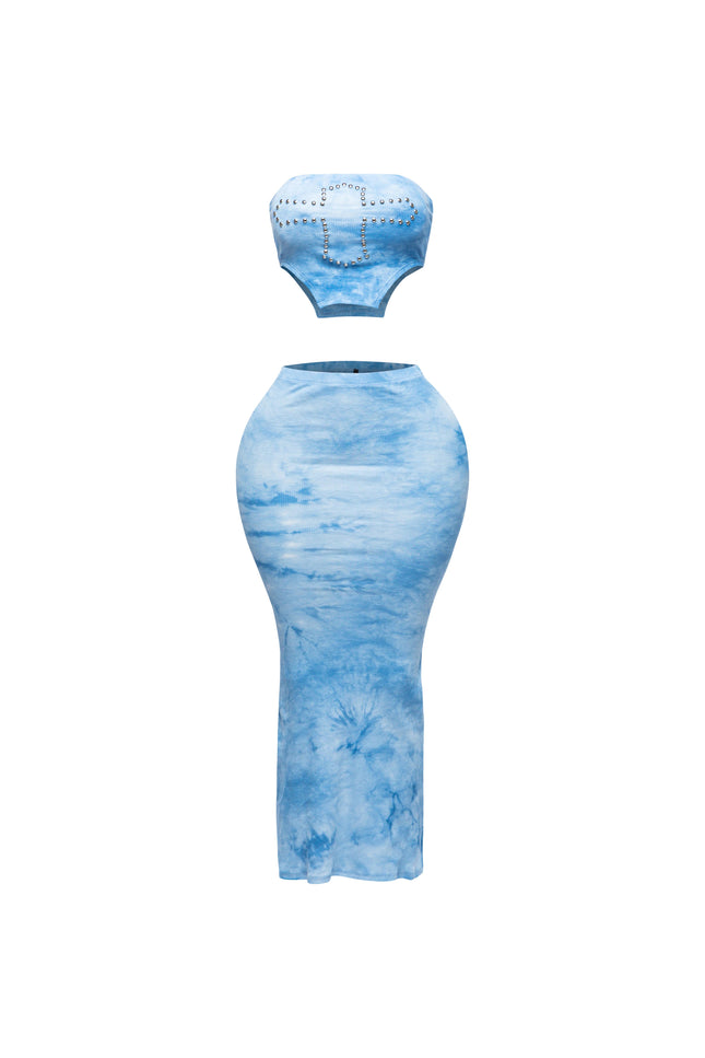 Tie dye tube top and maxi skirt - Muvin 