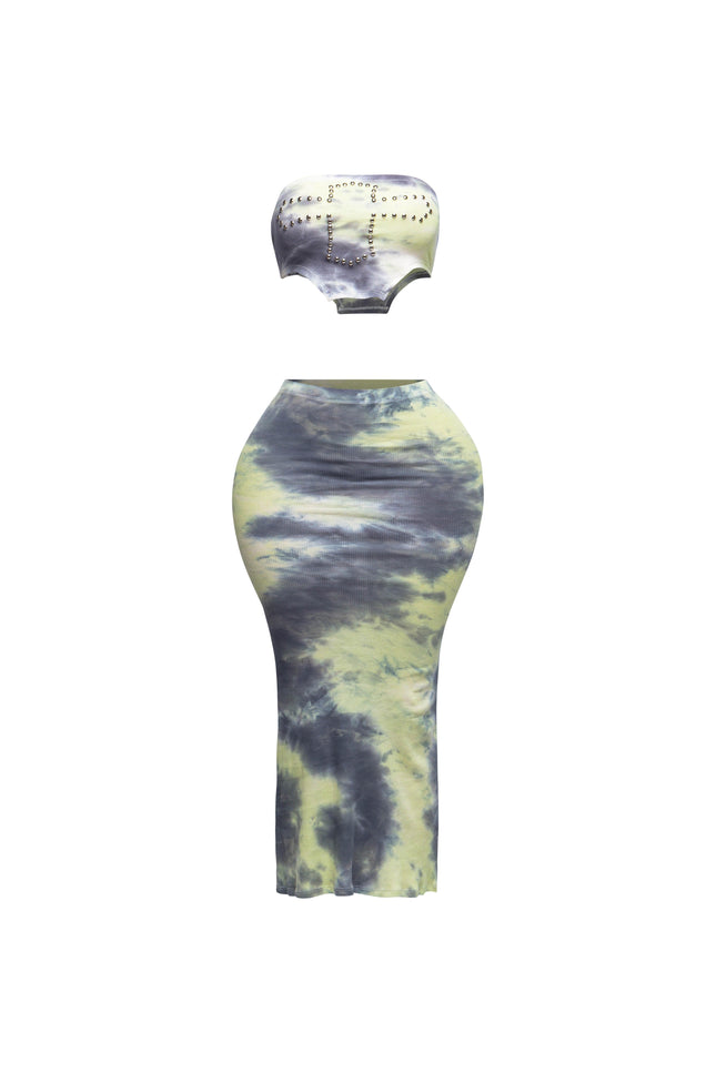 Tie dye tube top and maxi skirt - Muvin 