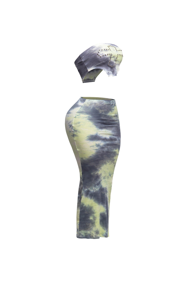 Tie dye tube top and maxi skirt - Muvin 