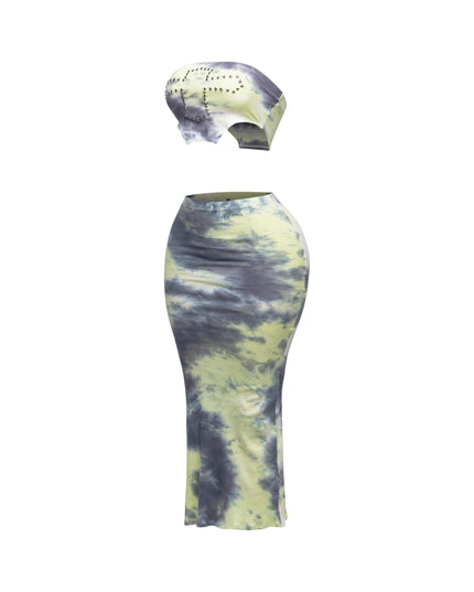Tie dye tube top and maxi skirt - Muvin 