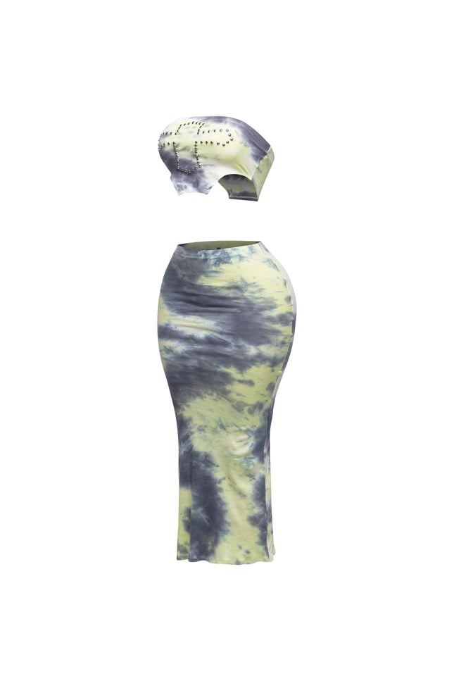 Tie dye tube top and maxi skirt - Muvin 